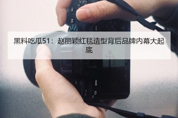 黑料吃瓜51：赵丽颖红毯造型背后品牌内幕大起底